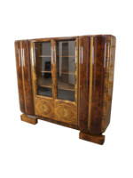 Piękny gabinet art - deco po renowacji / biurko i biblioteka / orzech