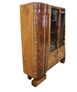Piękny gabinet art - deco po renowacji / biurko i biblioteka / orzech