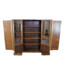 Piękny gabinet art - deco po renowacji / biurko i biblioteka / orzech