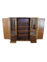 Piękny gabinet art - deco po renowacji / biurko i biblioteka / orzech