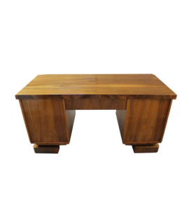 Piękny gabinet art - deco po renowacji / biurko i biblioteka / orzech