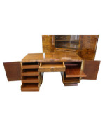 Zestaw gabinetowy art - deco / biurko, biblioteka, fotel / po renowacji