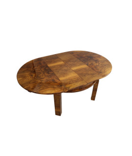 Duży, rozkładany stół Art - Deco w orzechu / po renowacji średnica 124 cm
