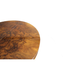 Duży, rozkładany stół Art - Deco w orzechu / po renowacji średnica 124 cm