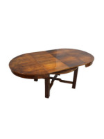 Okrągły stół Art - Deco w orzechu / po renowacji / średnica 124 max 220 cm