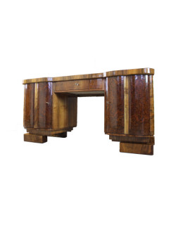 Piękne, dwustronne biurko gabinetowe Art - Deco po renowacji / politura